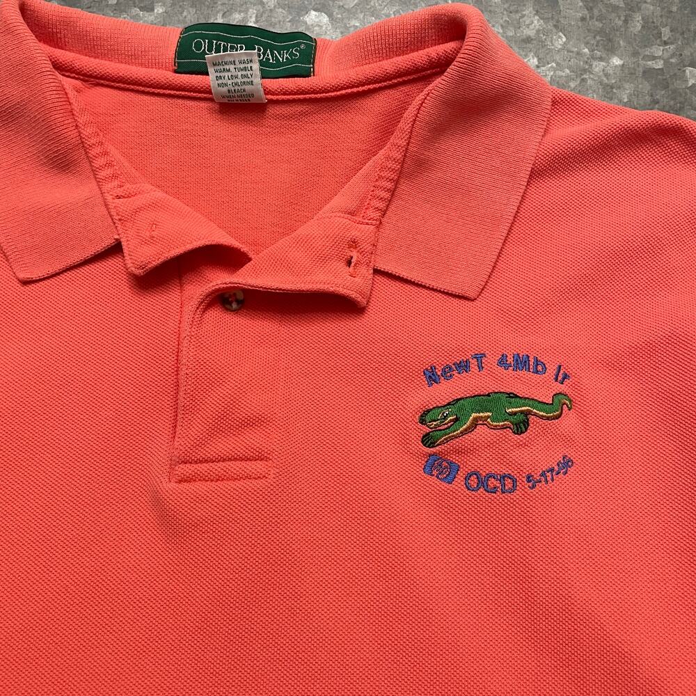 Vintage HP Hewlett Packard Newt 4Mb Rom Chip Polo Shirt Large OmniGo 100 OCD 90s